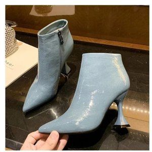 Martin boots new pointed toe side zip short boots